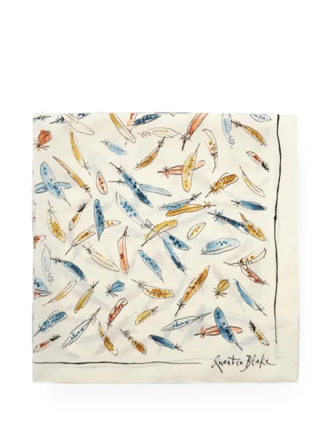 Burberry feather print silk scarf