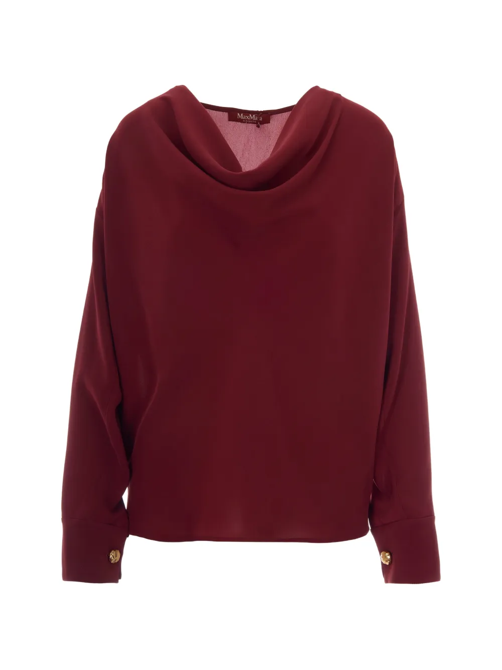 Max Mara cowl-neck button-cuff blouse - Rosso