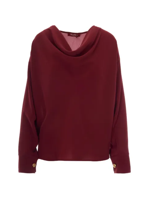 Max Mara blusa con cuello desbocado y botones en los puños