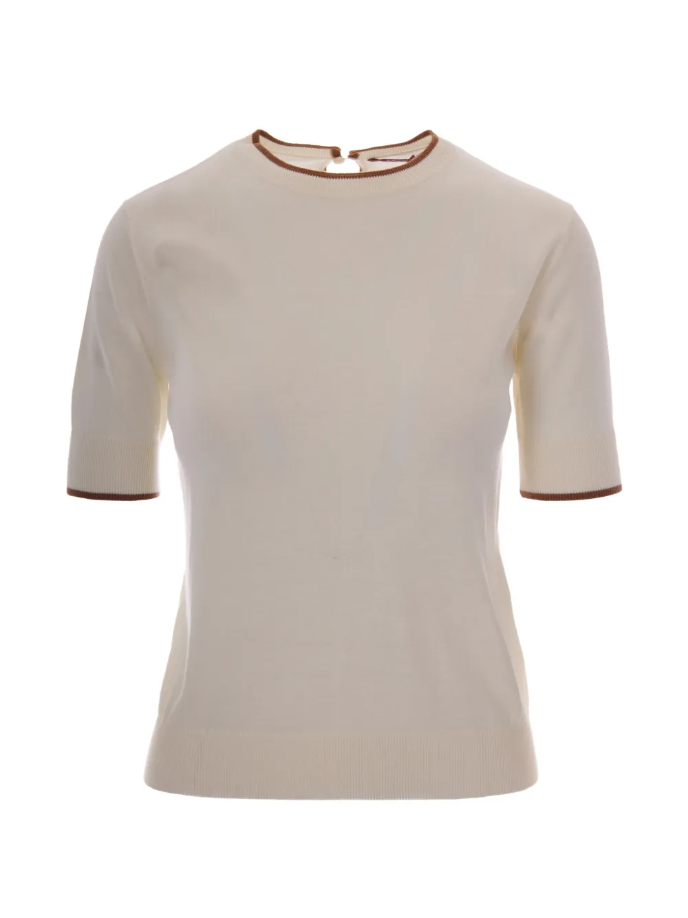 Max Mara contrast-trim short-sleeve T-shirt - Weiß