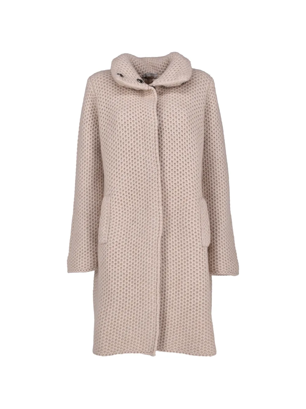 Falconeri chunky-knit high-neck coat - Nude