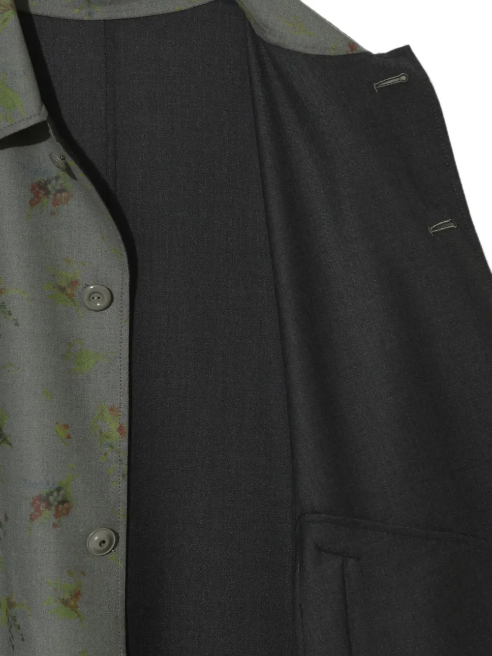 Undercover Jas met bloemenprint en grafische patch Grijs