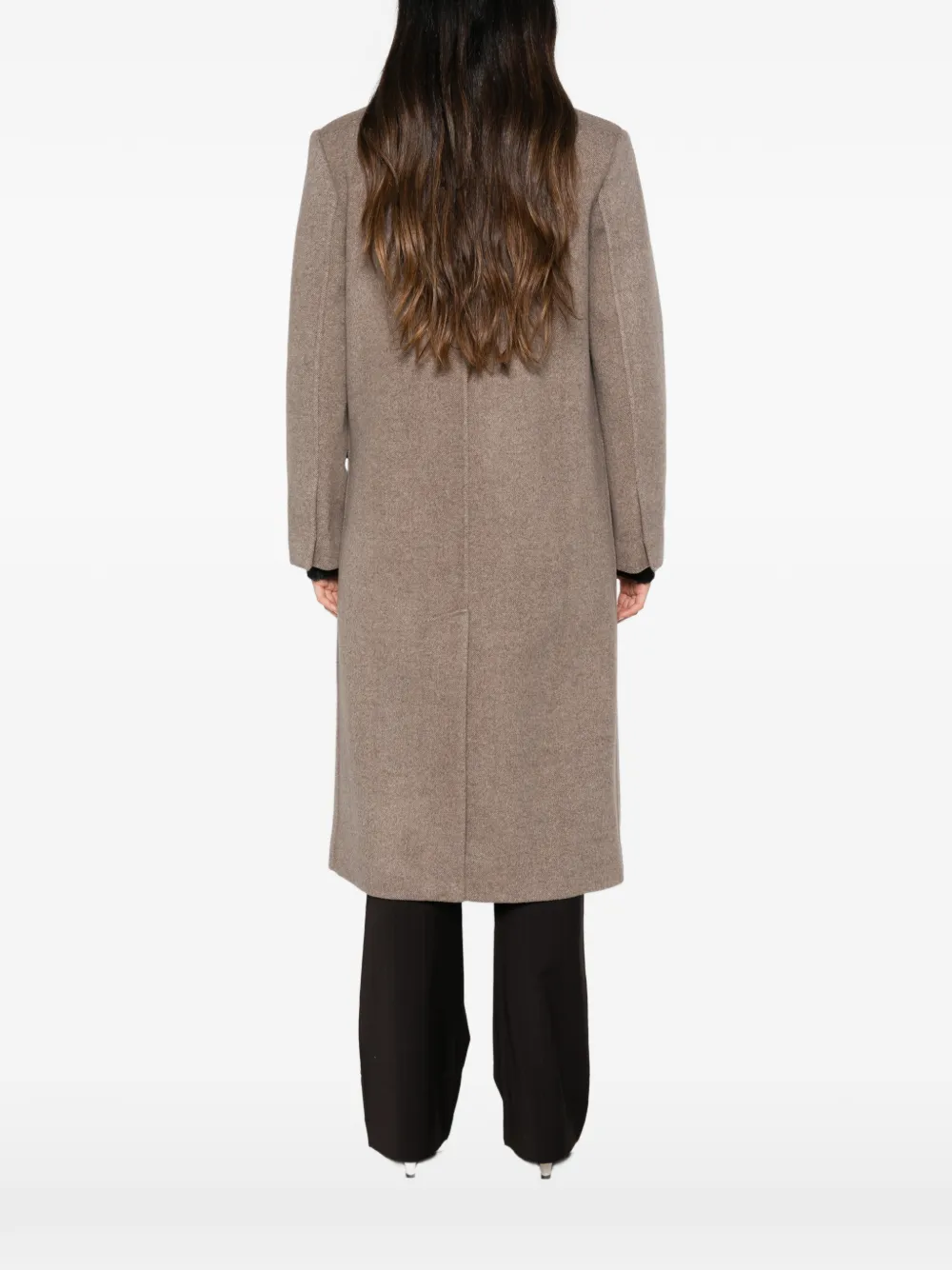 Tory Burch Wollen jas met dubbele rij knopen Bruin