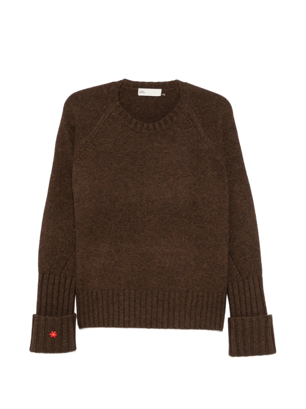 Tory Burch ribbed-knit raglan-sleeve knit - Braun