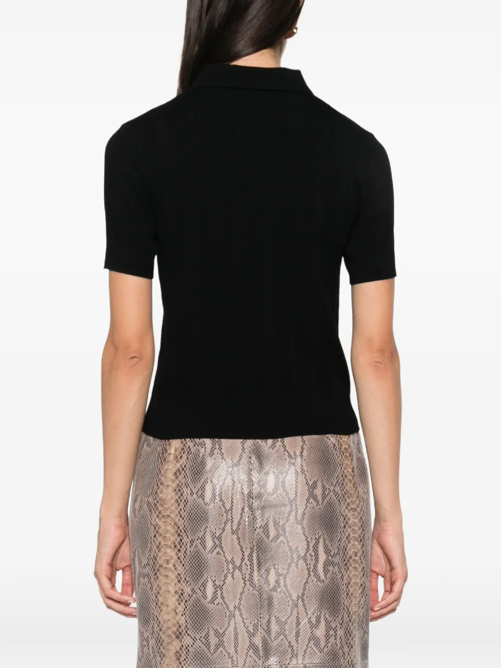 Tory Burch Simone wollen poloshirt Zwart