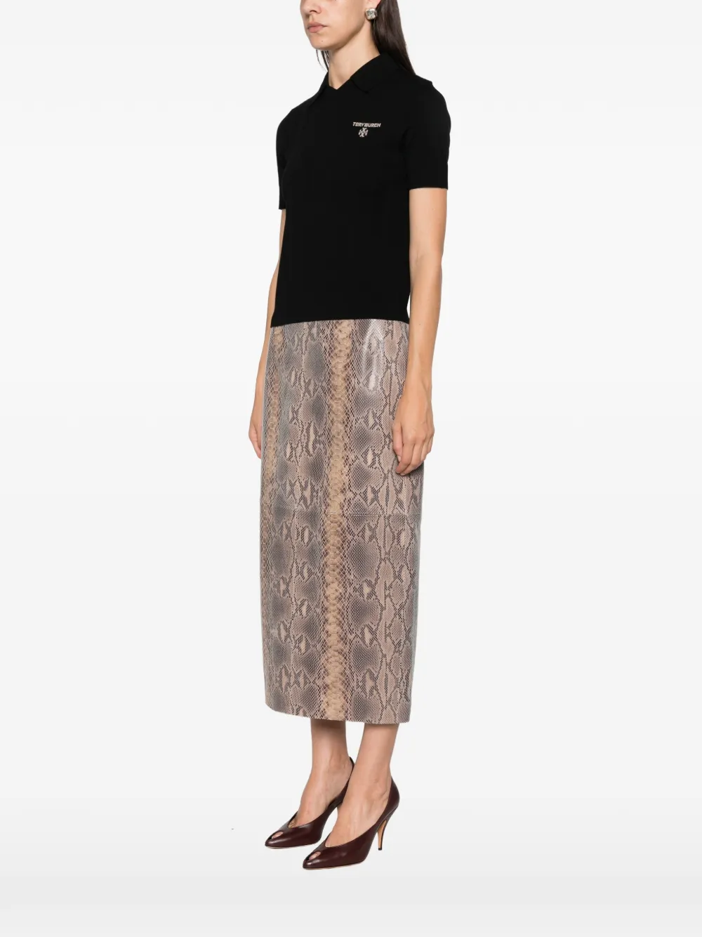 Tory Burch Simone wollen poloshirt Zwart