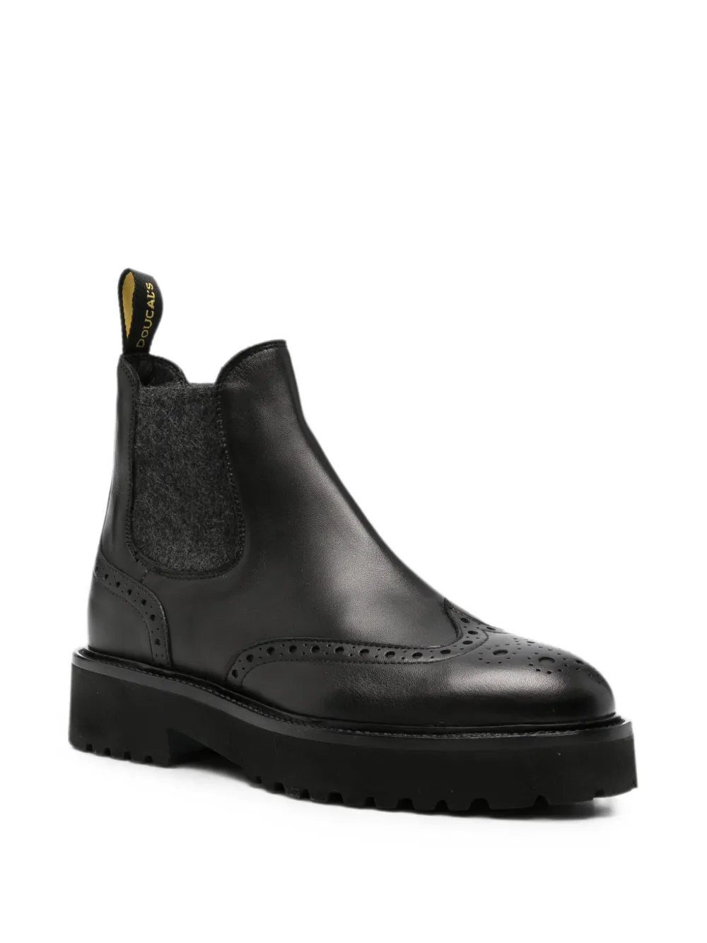 Doucal's brogue-detail Chelsea boots Zwart