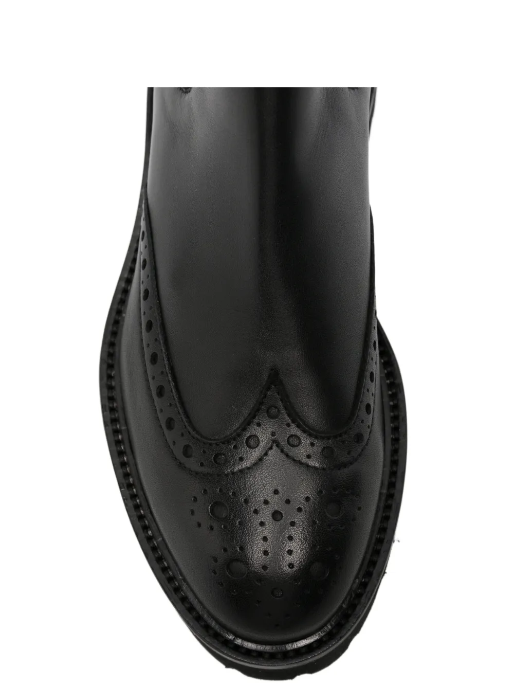 Doucal's Brogue-detail Chelsea Boots in Black, view 4