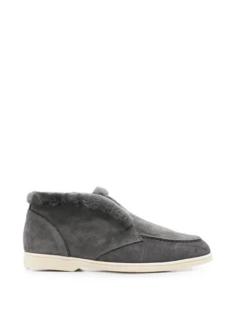 Doucal's shearling-trim suede loafers