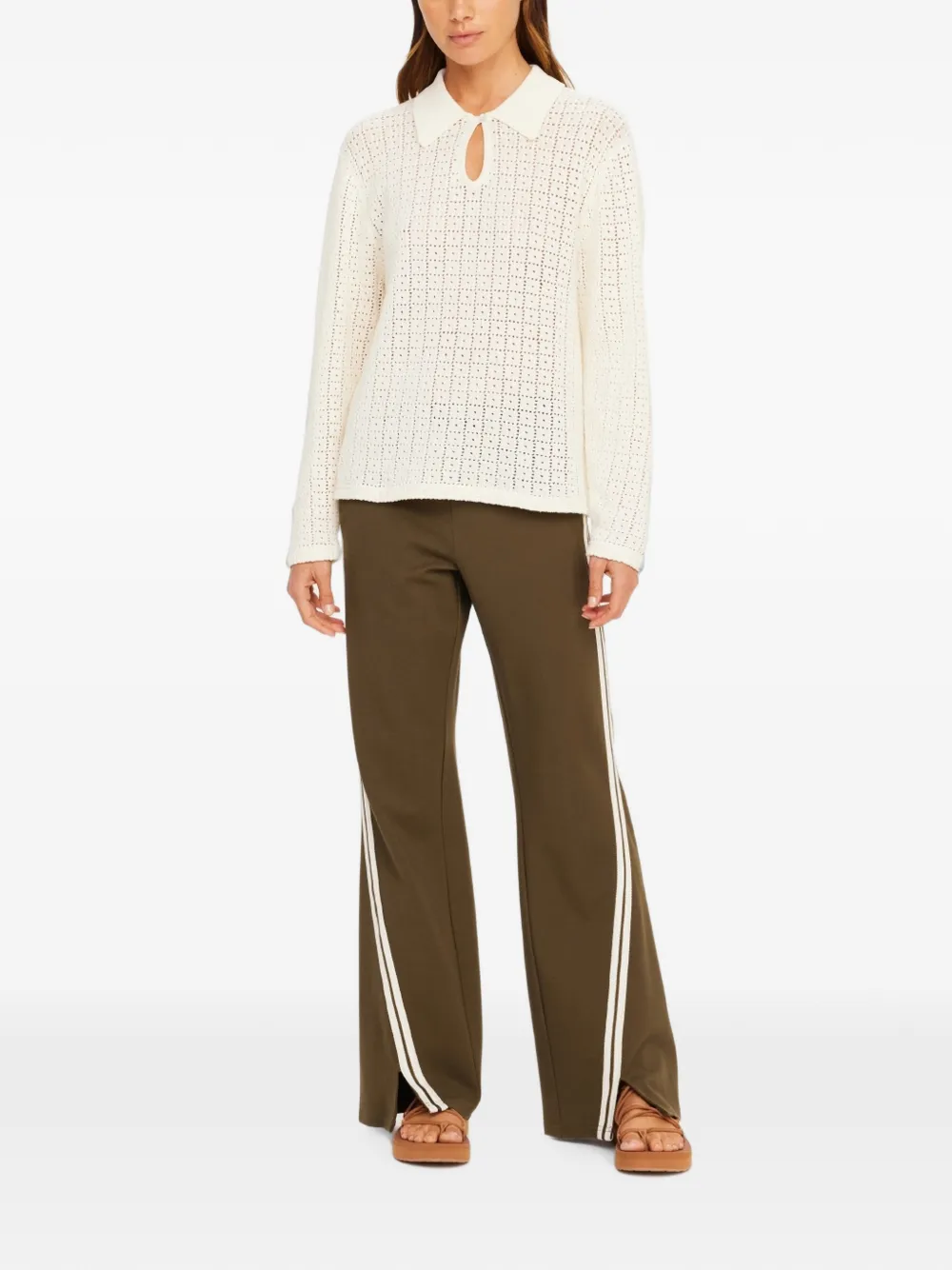 The Upside Frederica opengebreide trui Beige