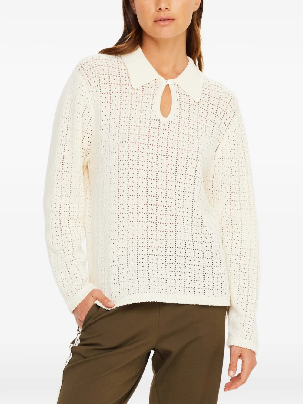 The Upside Frederica opengebreide trui Beige