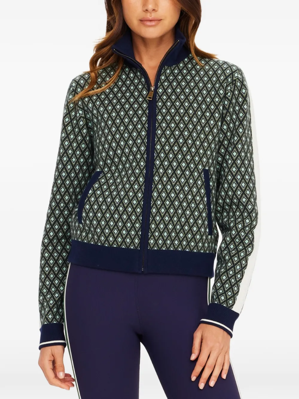 The Upside Viva Margot vest met geometrisch patroon Groen