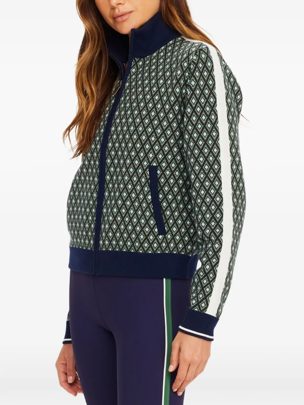 The Upside Viva Margot vest met geometrisch patroon Groen