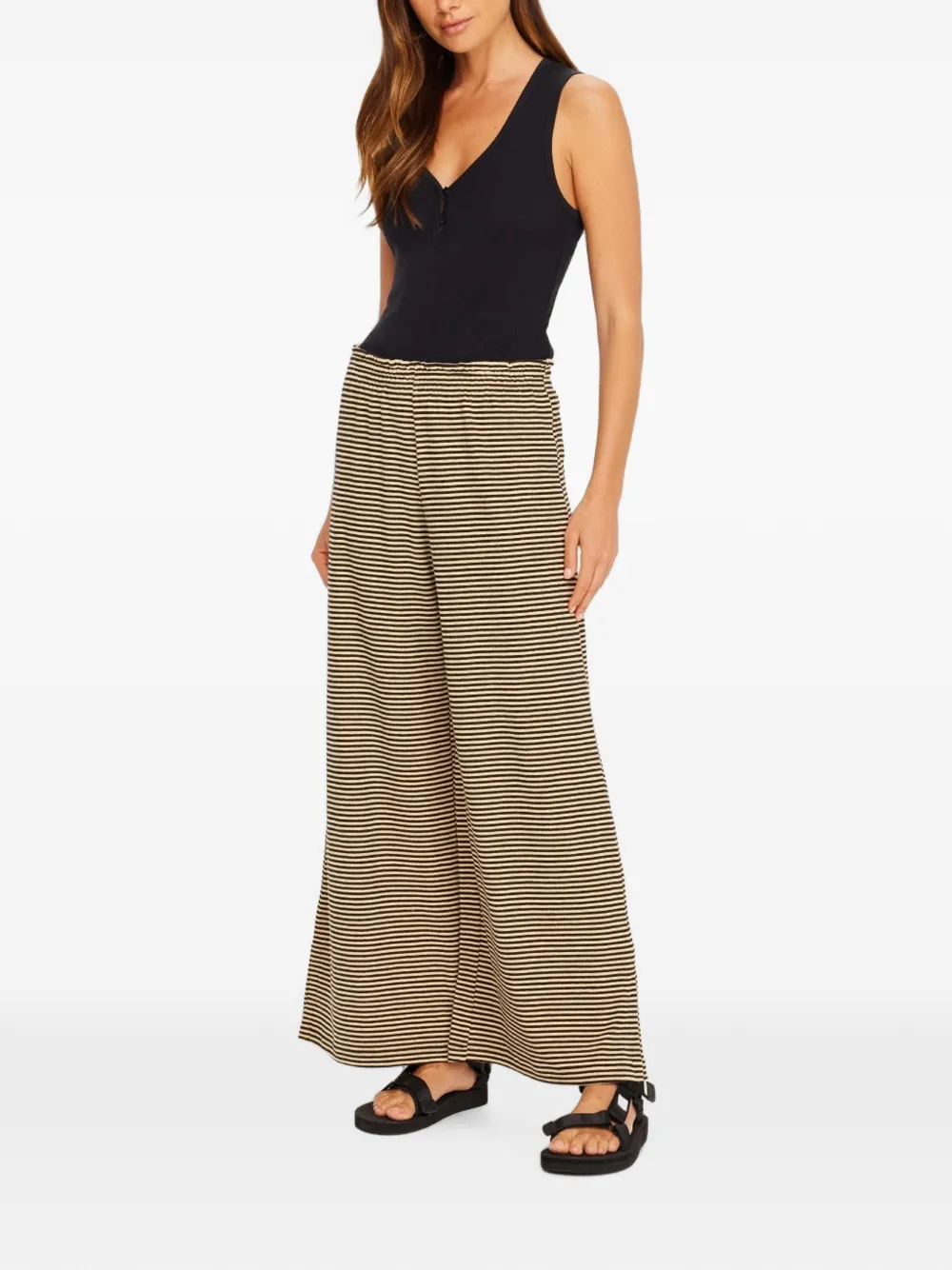 The Upside Santos Adriel gestreepte broek Beige