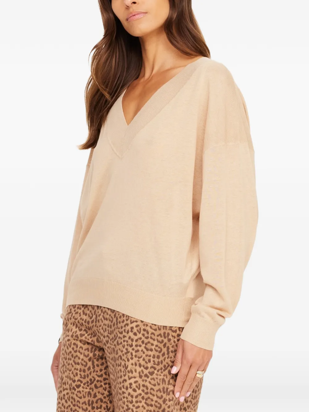 The Upside Bonita trui met V-hals Beige