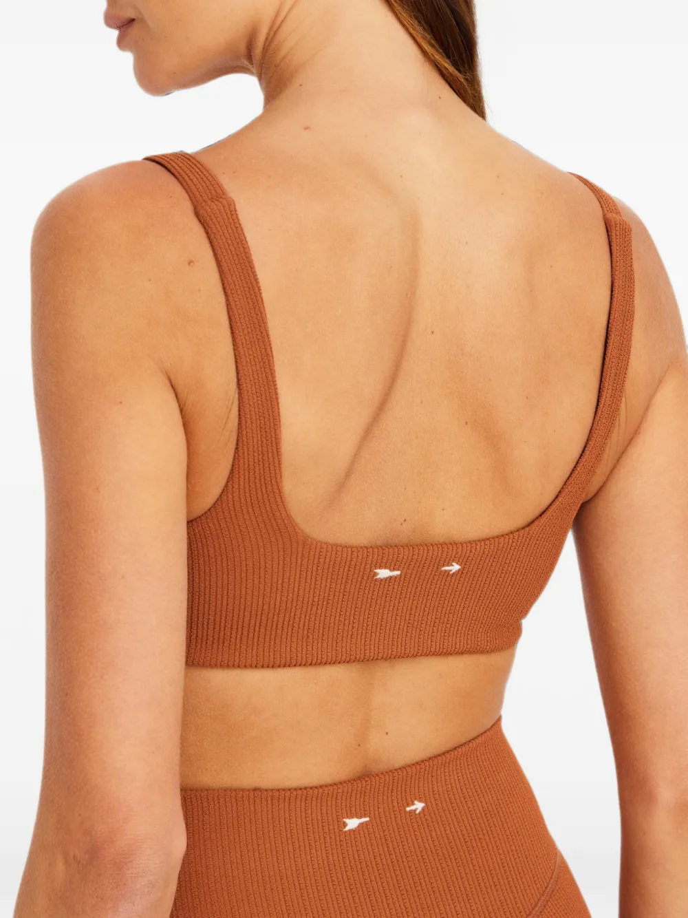 The Upside Mariana Bridie geribbelde sport-bh Bruin