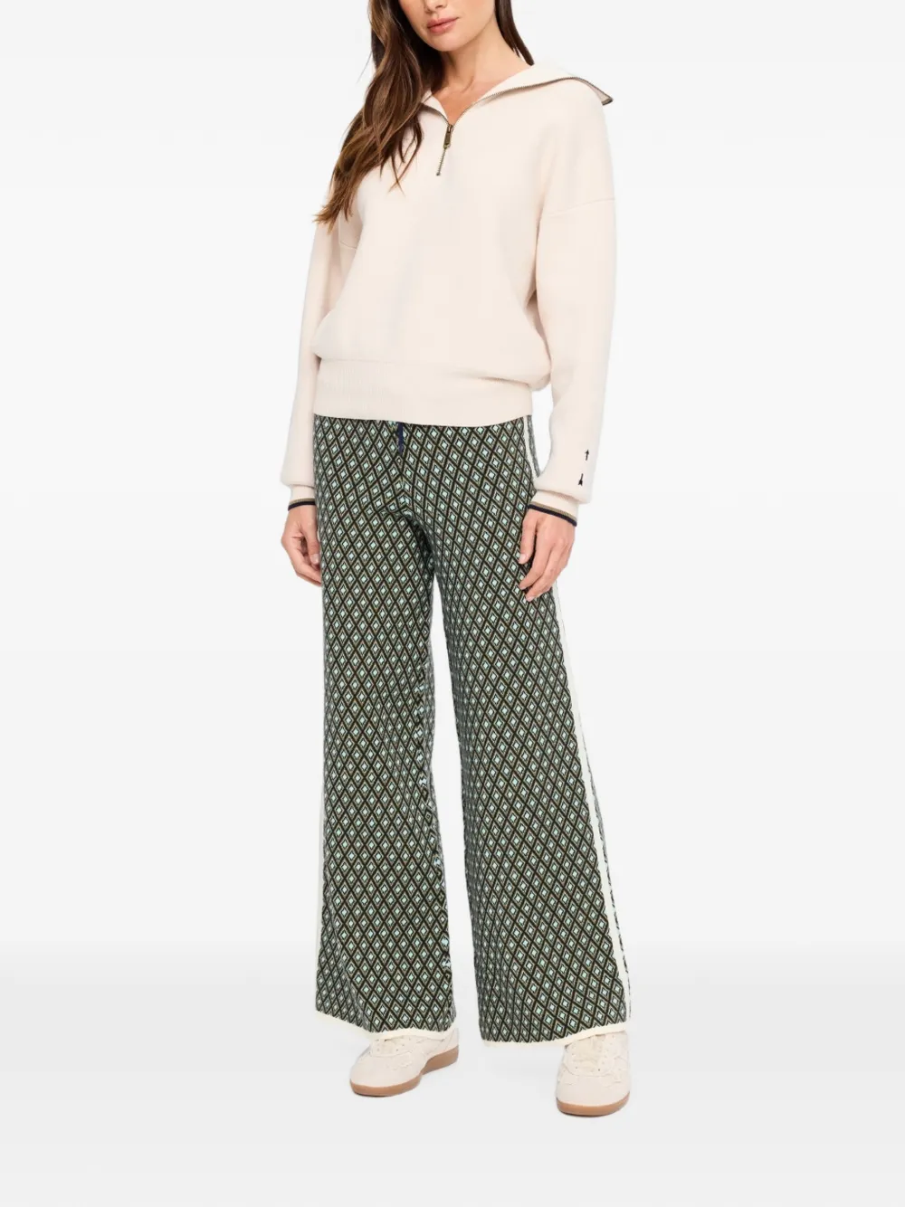 The Upside Viva broek met geometrisch patroon Groen