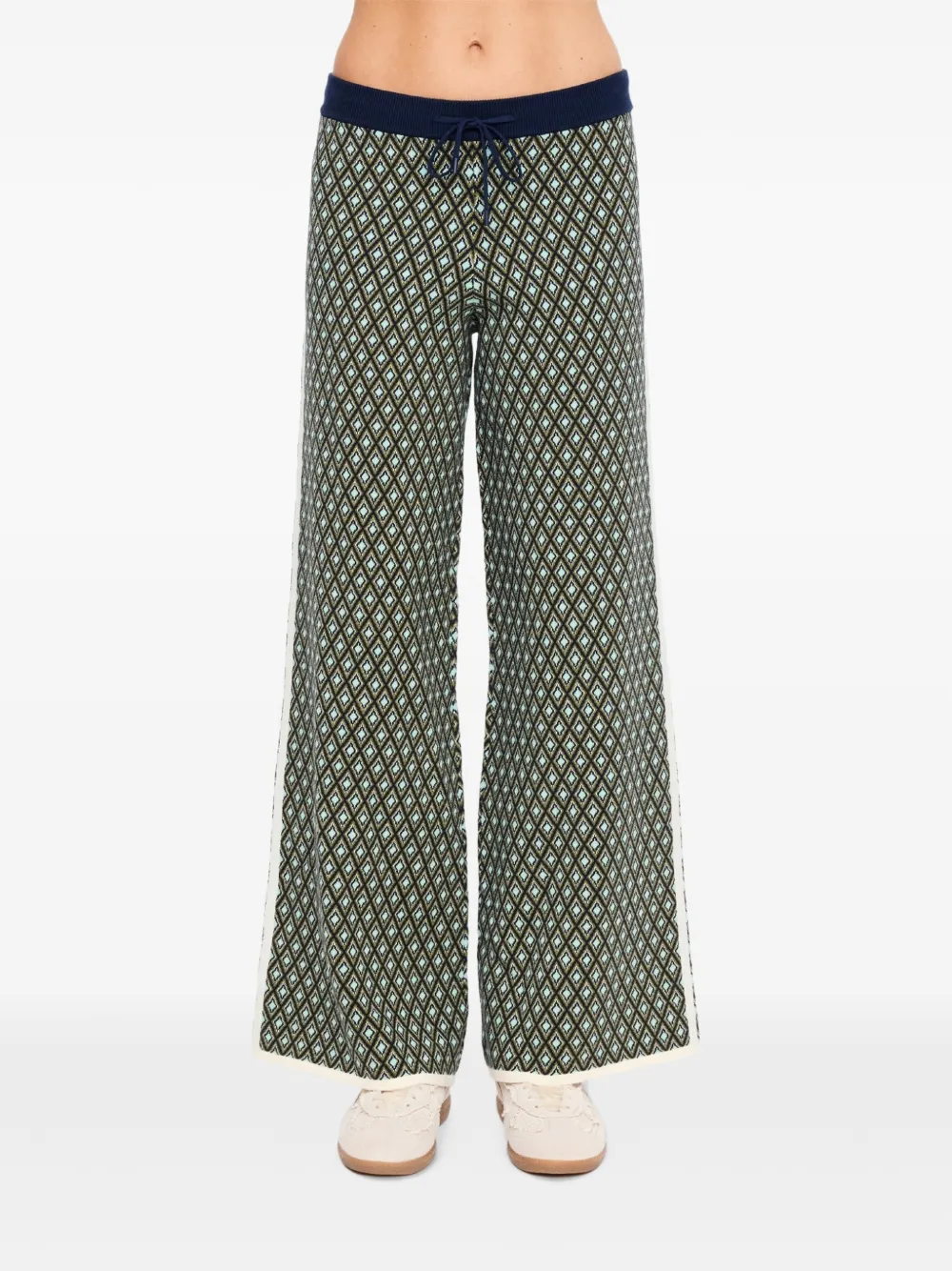 The Upside Viva broek met geometrisch patroon Groen
