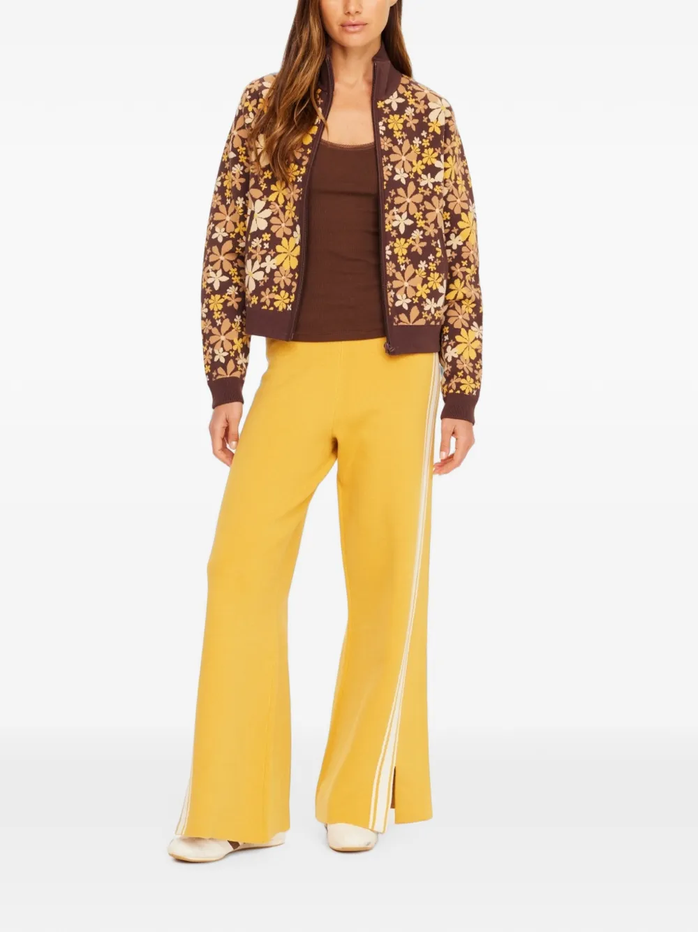 The Upside Copacabana Margot Floral-print Cardigan in Brown, view 2