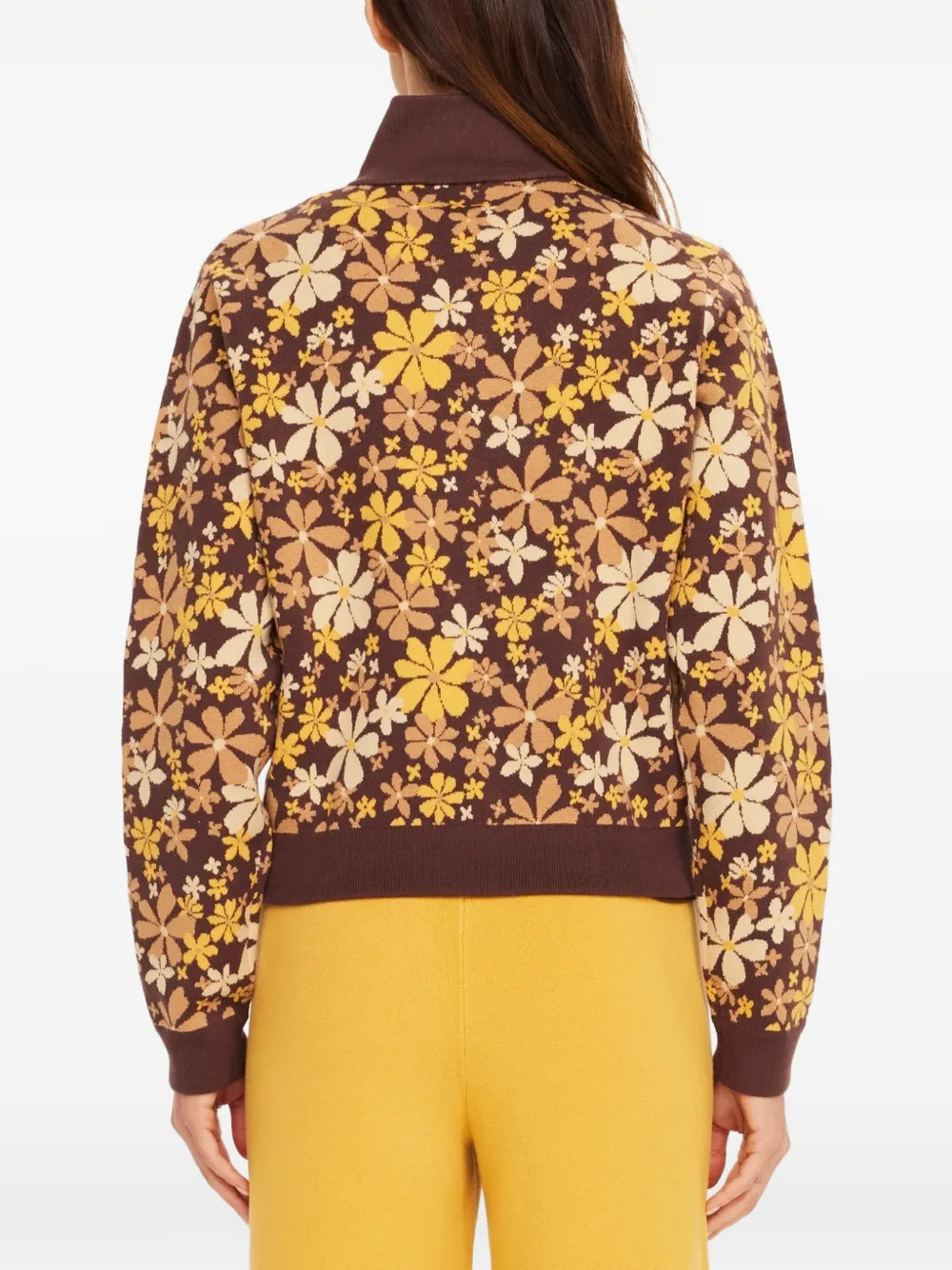 The Upside Copacabana Margot Floral-print Cardigan in Brown, view 5