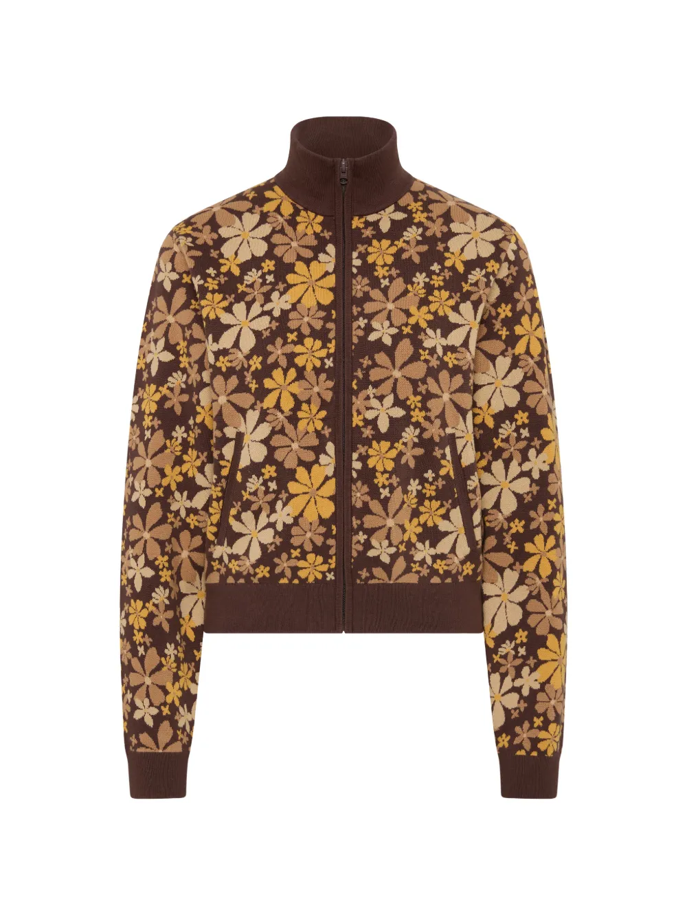 The Upside Cardigan Copacabana Margot a fiori - Marrone