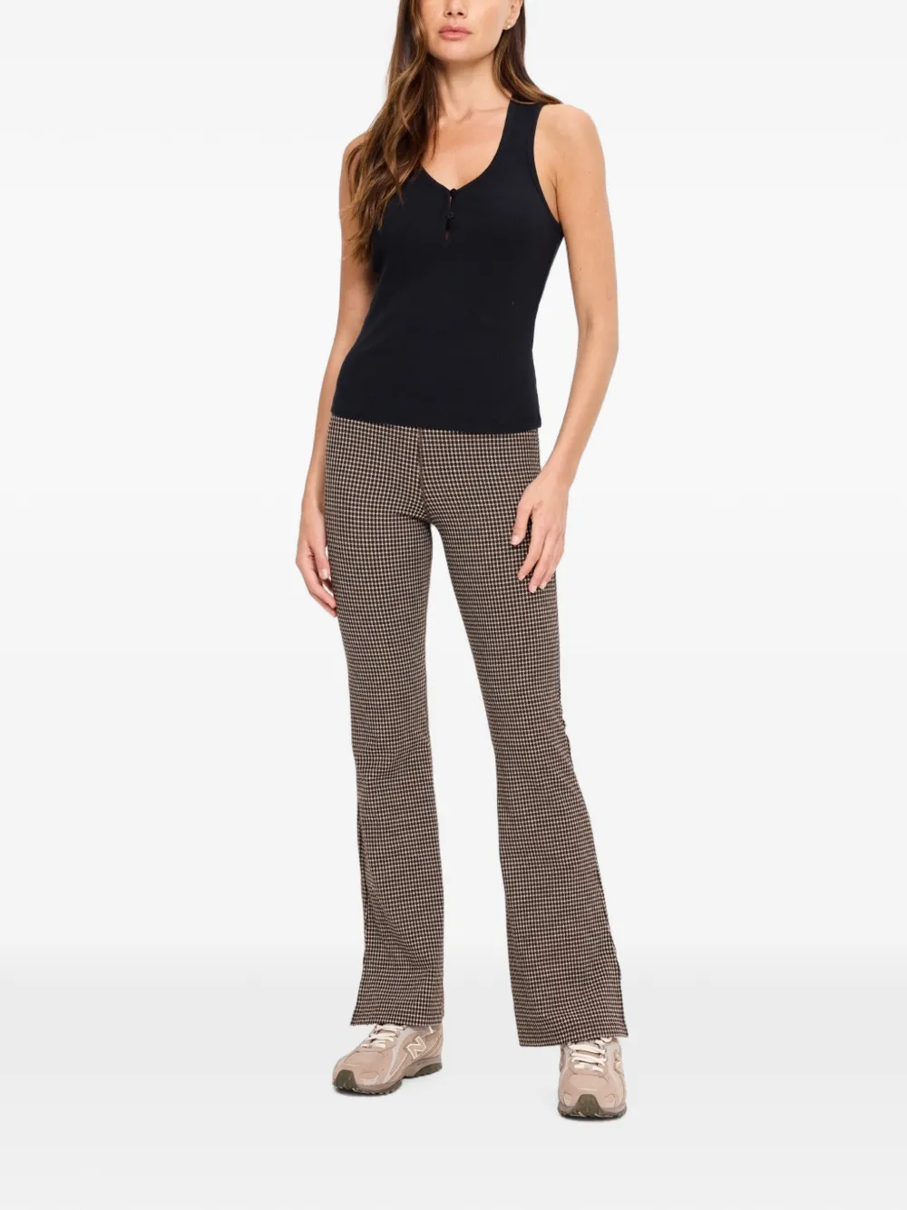 The Upside Charli ribgebreide tanktop Zwart