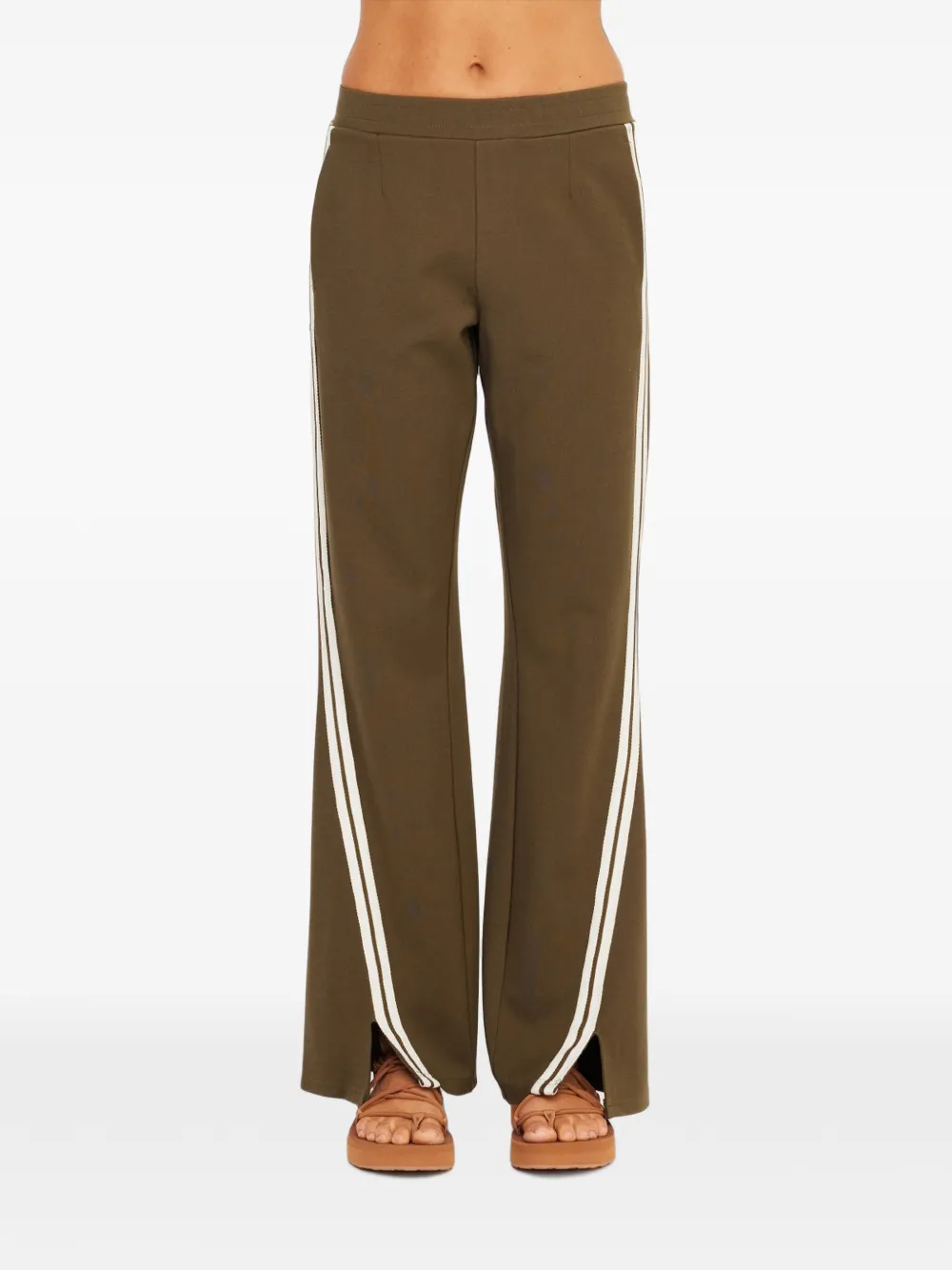The Upside Petra flared broek met zijstreep Groen