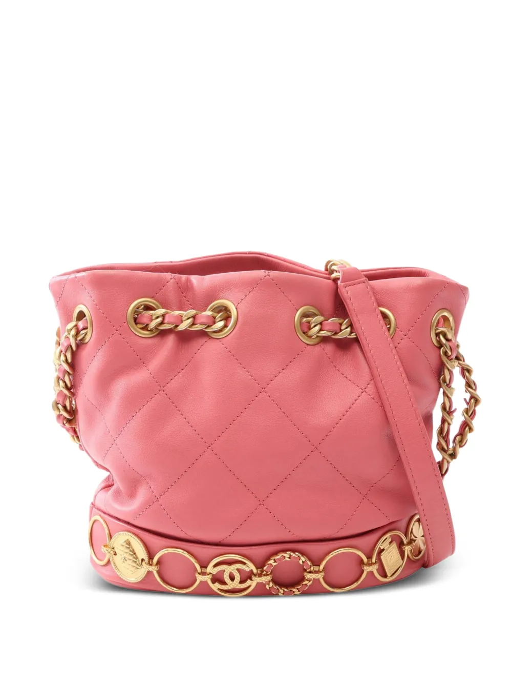 CHANEL Pre-Owned 2021s quilted chain-strap mini bag - Rosa