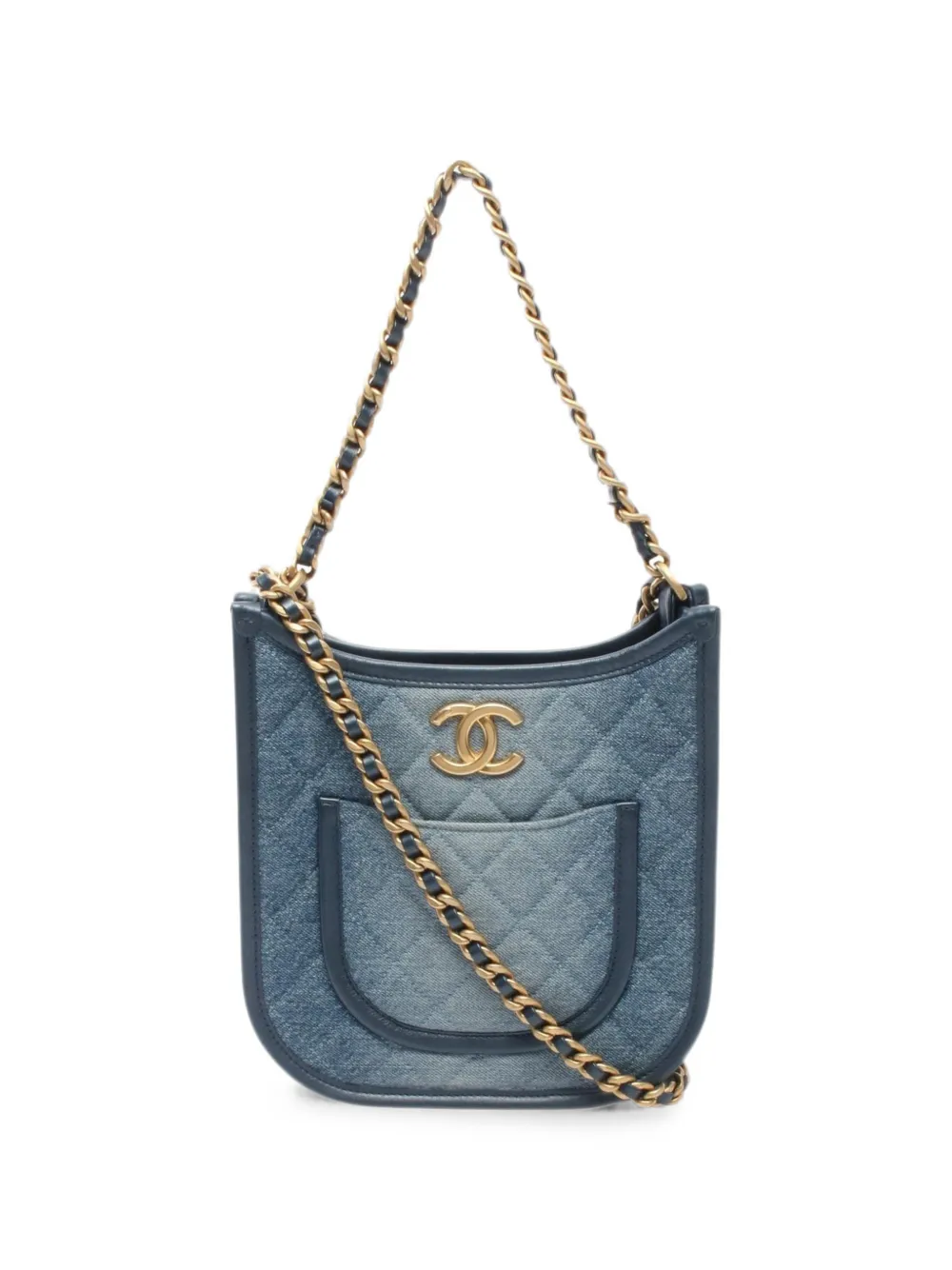CHANEL Pre-Owned 2021s Matelassé chain tote bag - Blu