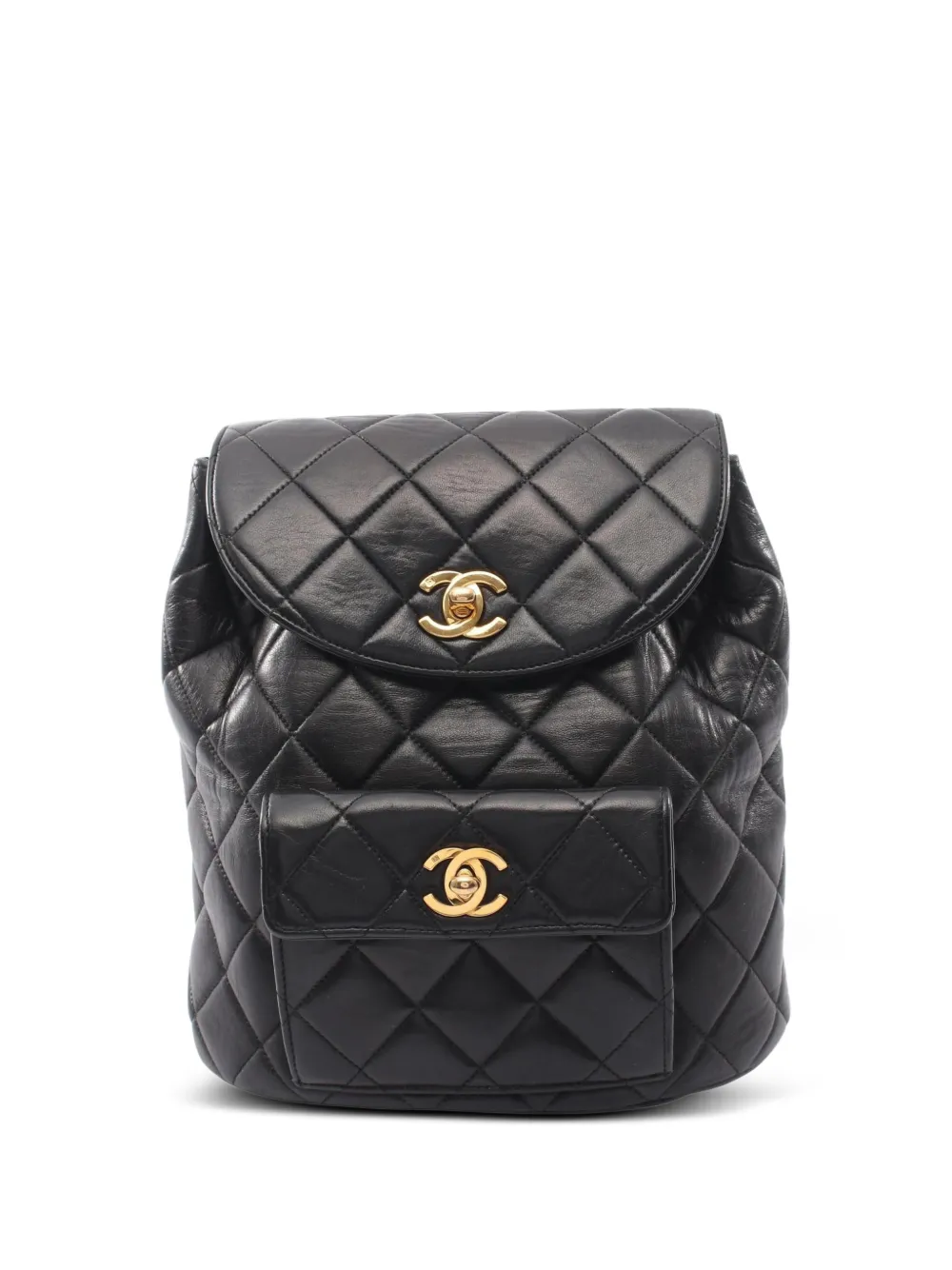 CHANEL Pre-Owned Matelassé turn-lock backpack - Black