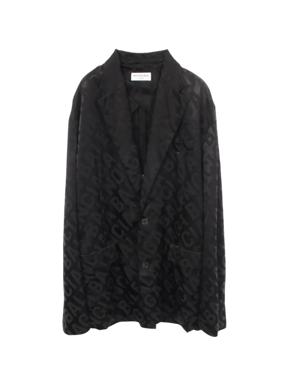 Balenciaga Pre-Owned logo-jacquard single-breasted blazer - Schwarz