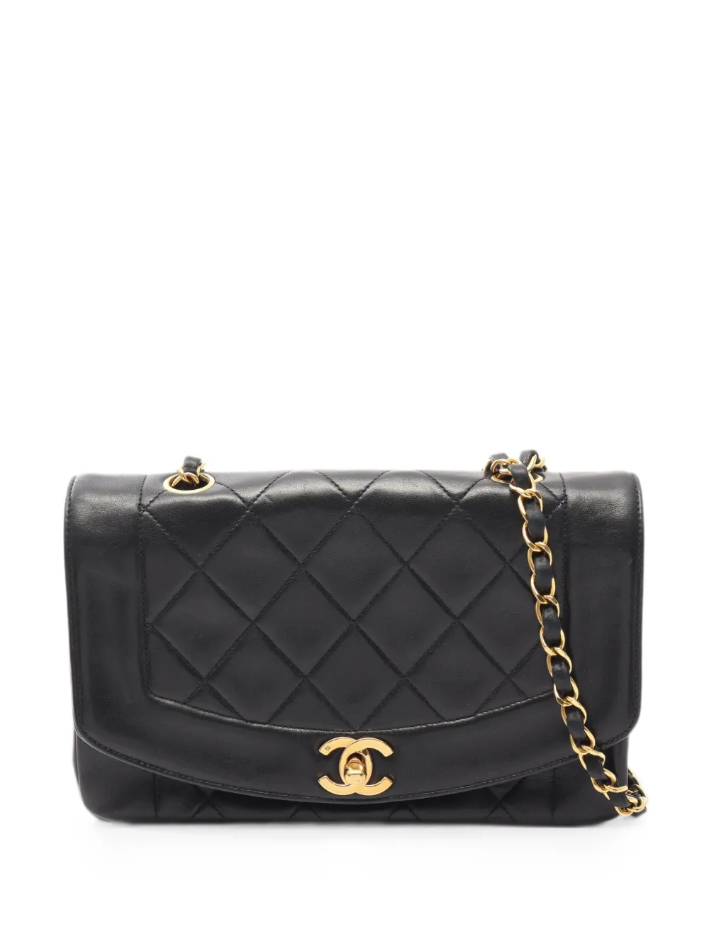 CHANEL Pre-Owned 1991-1994 Diana matelassé crossbody bag - Black
