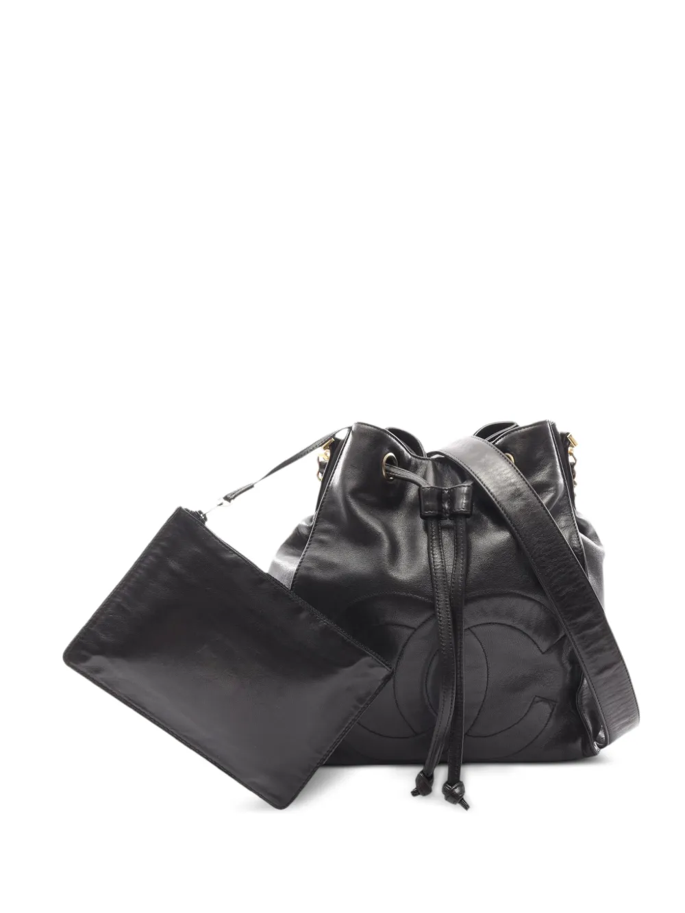CHANEL Pre-Owned 1994-1996 Coco Mark chain bucket bag - Black