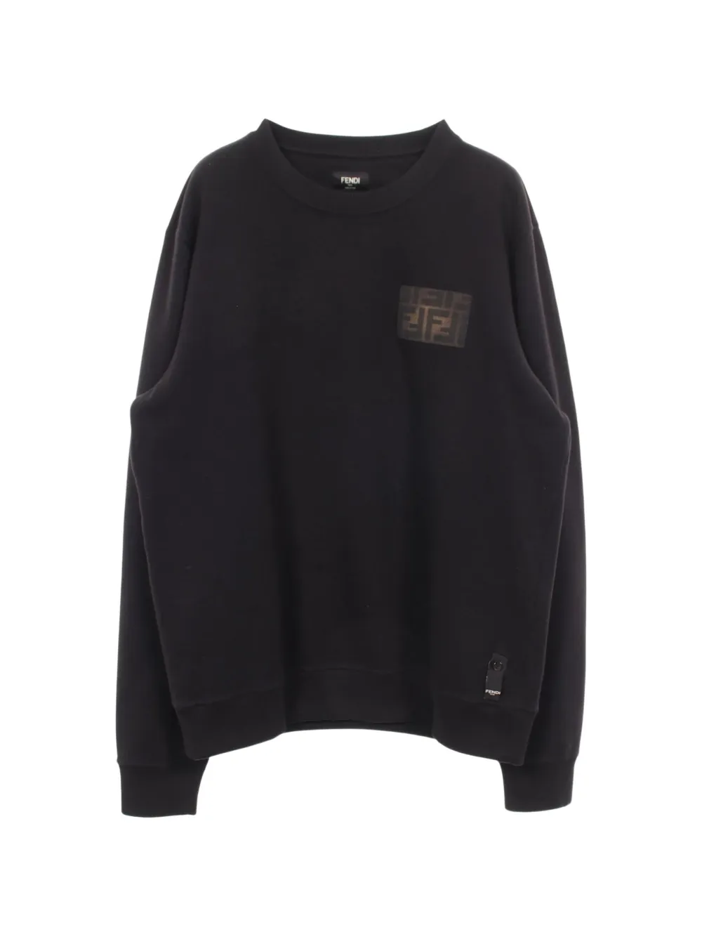 Fendi Pre-Owned Zucca logo-patch sweatshirt - Schwarz