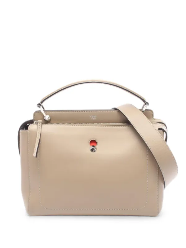 Fendi Pre-owned Dotcom Leather Tote Bag in Neutrals