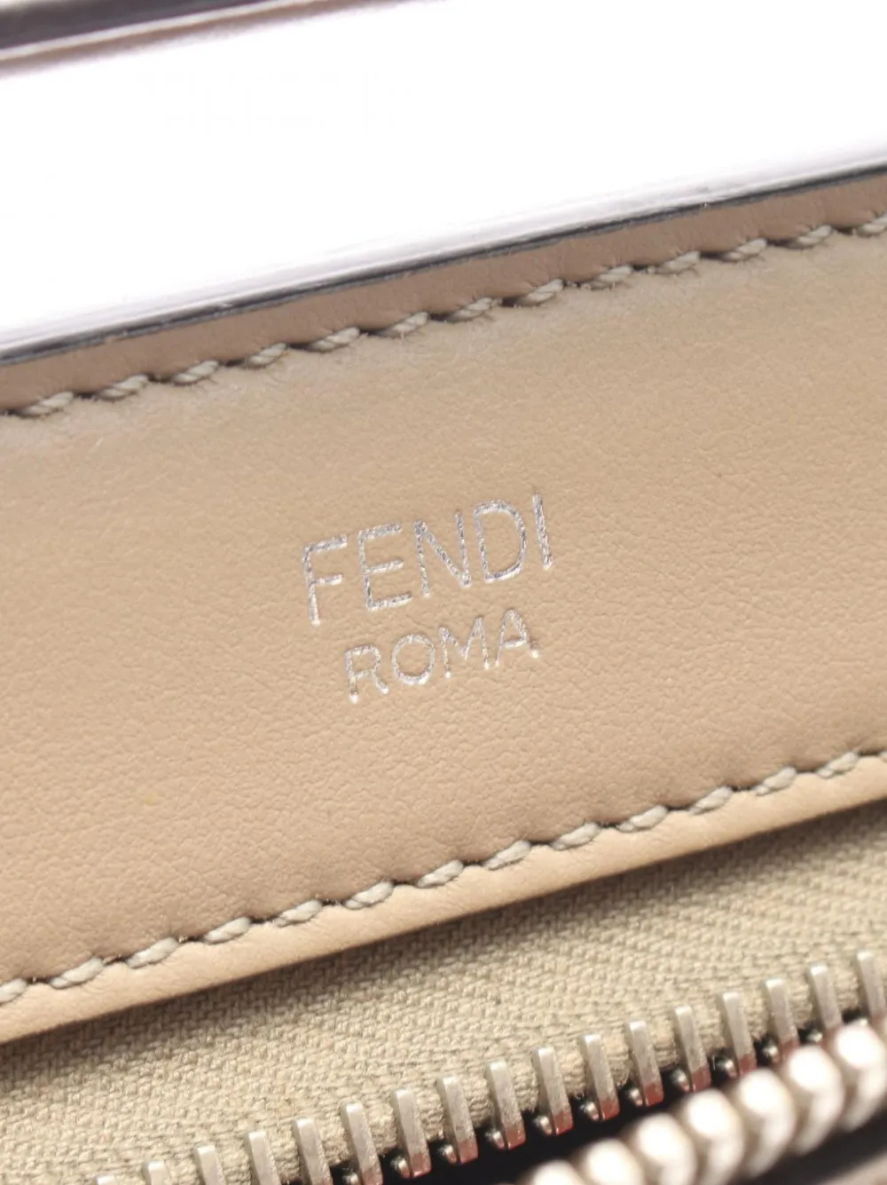 Fendi Pre-owned Dotcom Leather Tote Bag in Neutrals, view 4