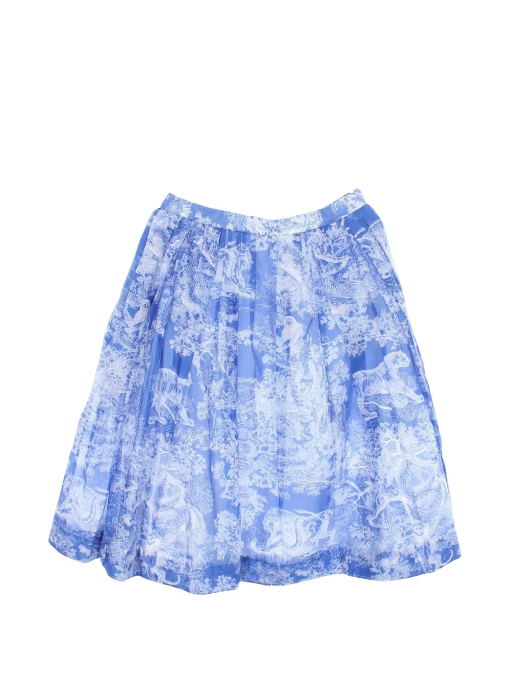 Christian Dior Pre-Owned Toile de Jouy pleated mini skirt - Blu