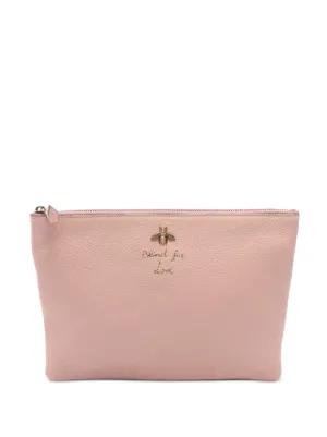 美品！GUCCI ピンクファークラッチバッグ Gucci Pre-Owned 2000-2015 レザー ブラインドフォーラブ クラッチ