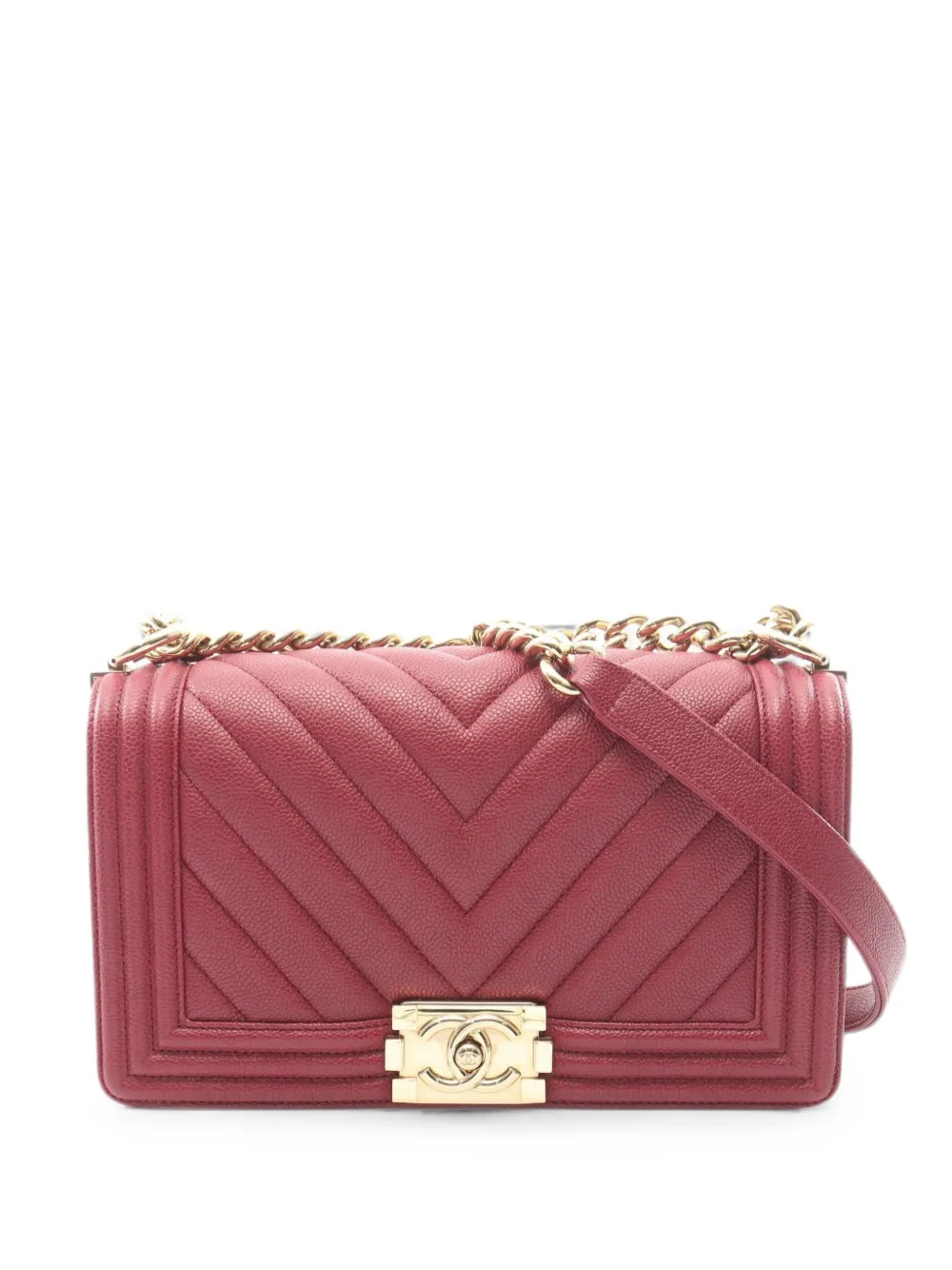 CHANEL Pre-Owned 2017-2018 Boy Chanel shoulder bag - Red