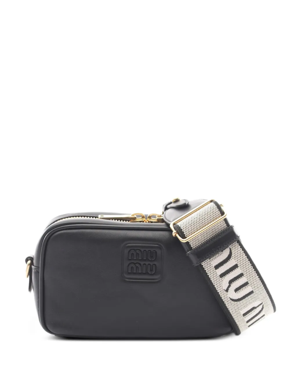Miu Miu Pre-Owned Borsa a spalla mini con logo goffrato - Nero
