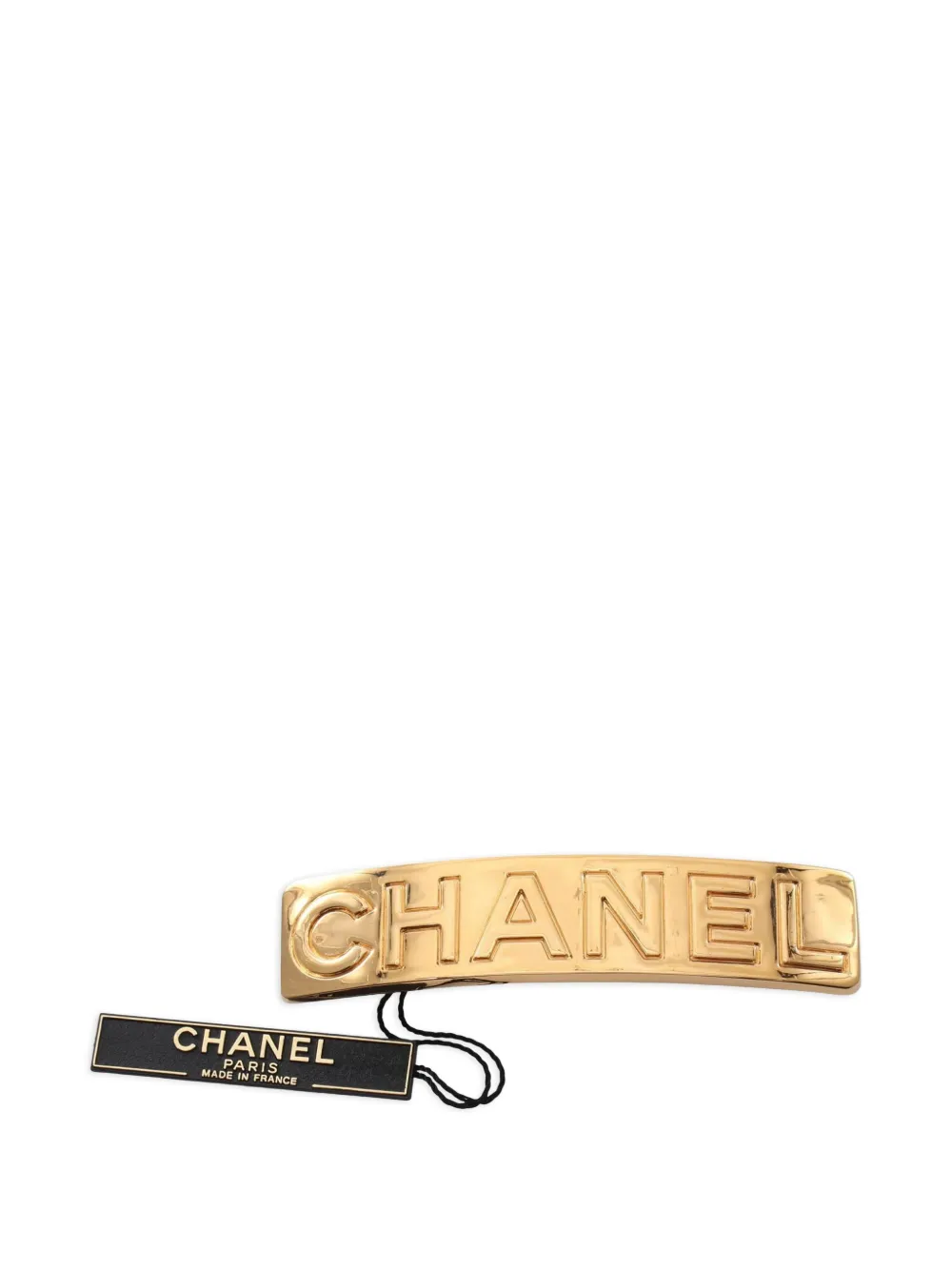 CHANEL Pre-Owned 1997 logo barrette hair clip - Gold