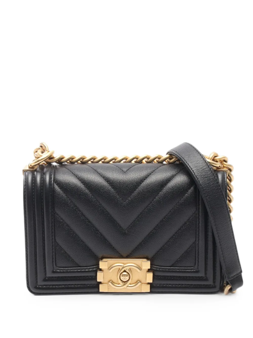 CHANEL Pre-Owned 2021 Boy Chanel chain shoulder bag - Black