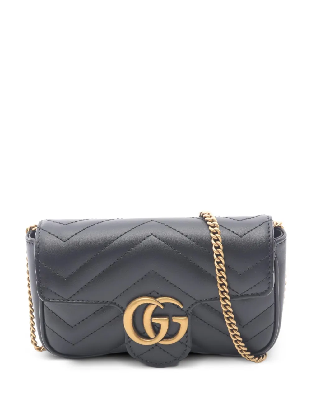 Gucci Pre-Owned GG Marmont super mini shoulder bag - Nero