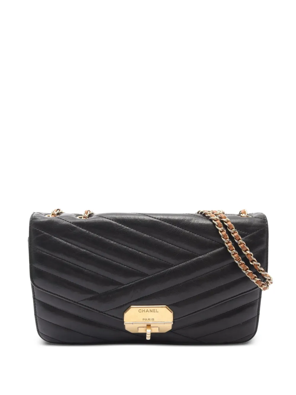 CHANEL Pre-Owned 2011 Bias leather shoulder bag - Black