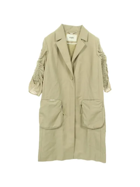 Fendi Pre-Owned perforated ruched-sleeve coat