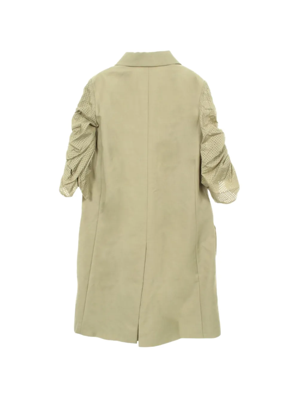 Fendi Pre-Owned Perforated ruched-sleeve Coat | Green | FARFETCH
