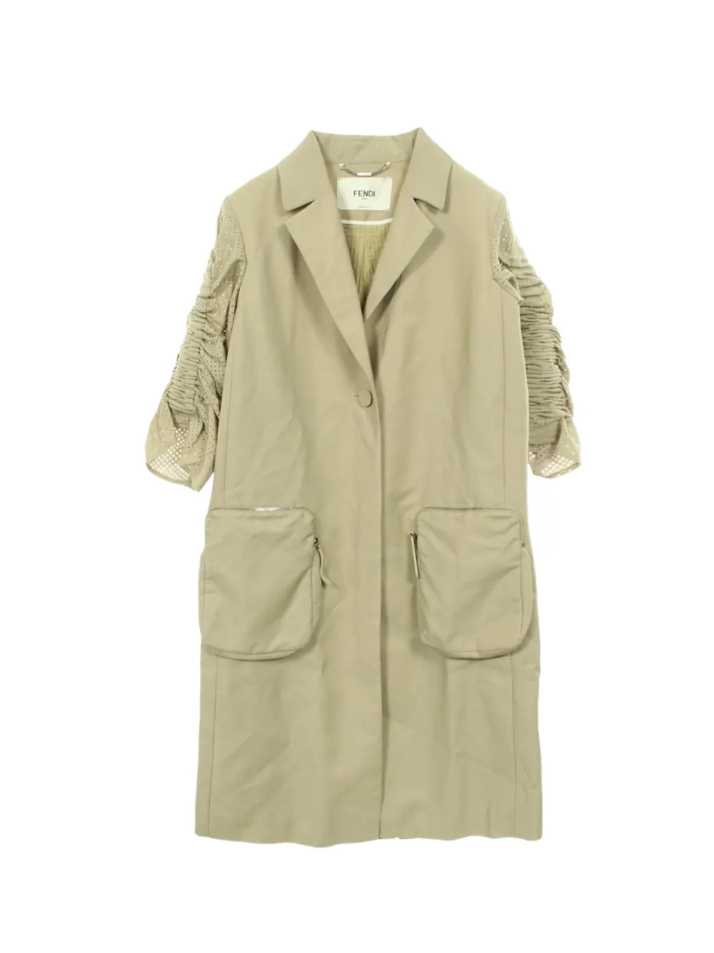 Fendi Pre-Owned Cappotto traforato con ruches - Verde