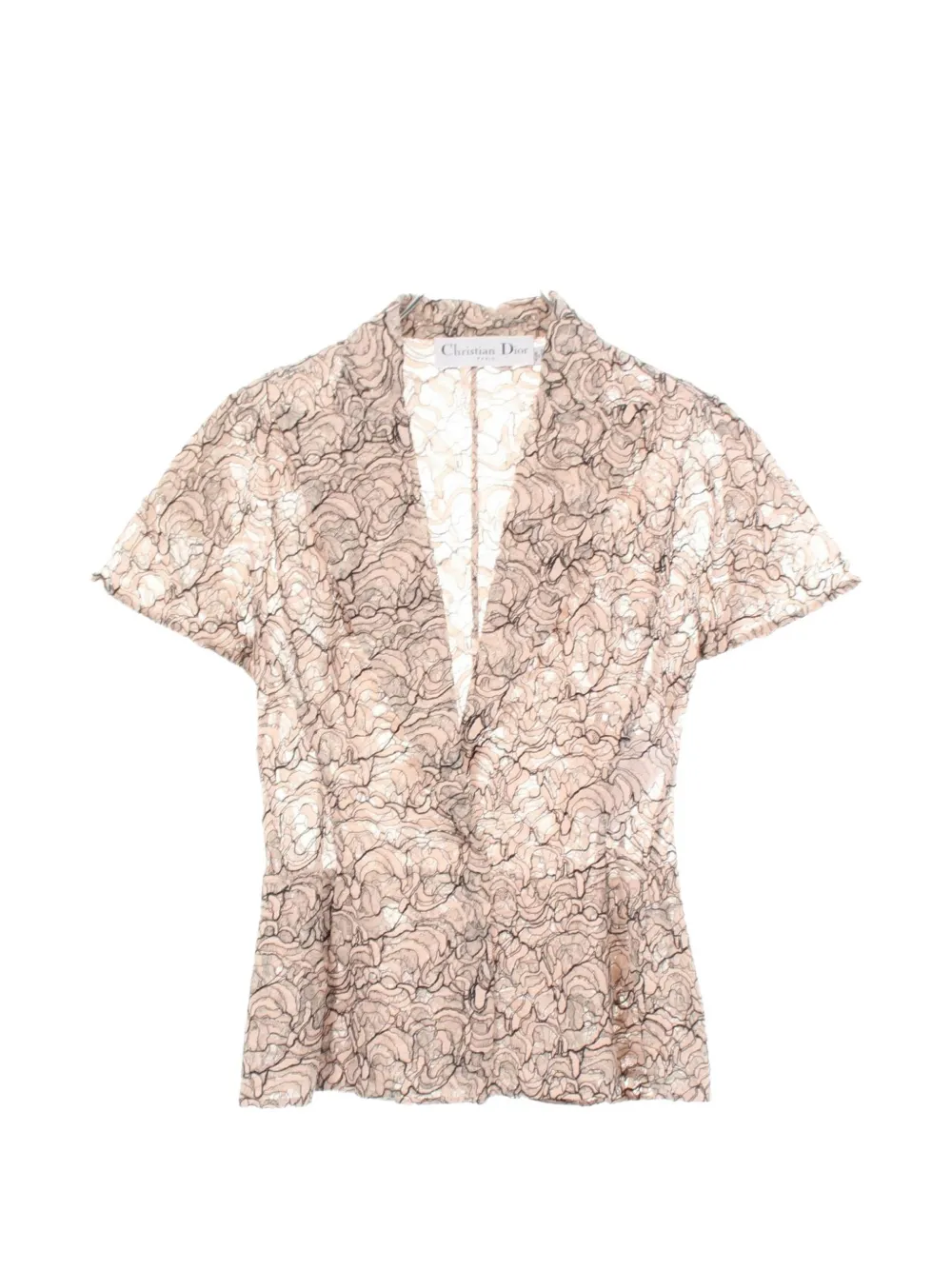 Christian Dior Pre-Owned lace short-sleeve blouse - Rosa