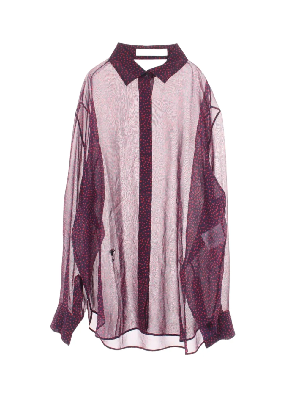 Christian Dior Pre-Owned Bee embroidered heart-print blouse - Violett