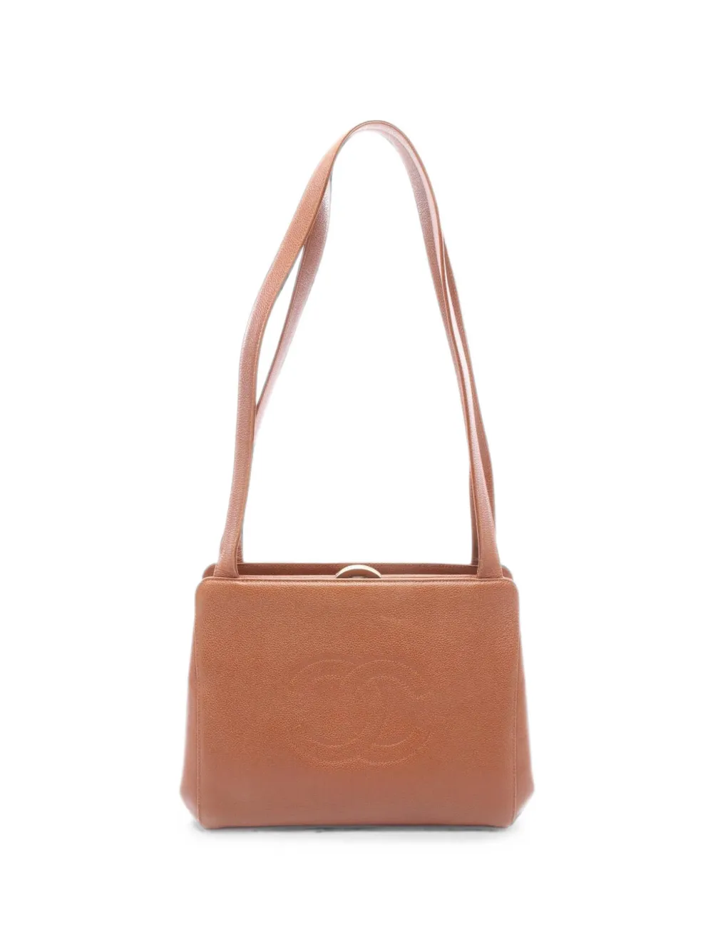 CHANEL Pre-Owned 1997-1999 CC Caviar-leather shoulder bag - Brown